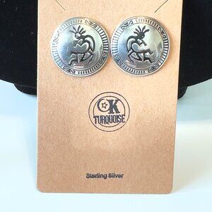 Authentic Sterling Silver Kokopelli post earrings